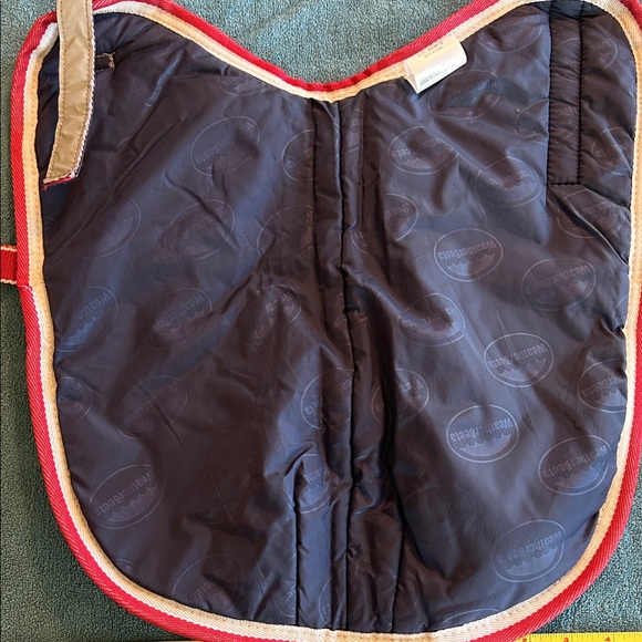 Like New WeatherBeeta Dog Coat Navy Blue Dog Coat with Red Trim 16” - Picture 6 of 9